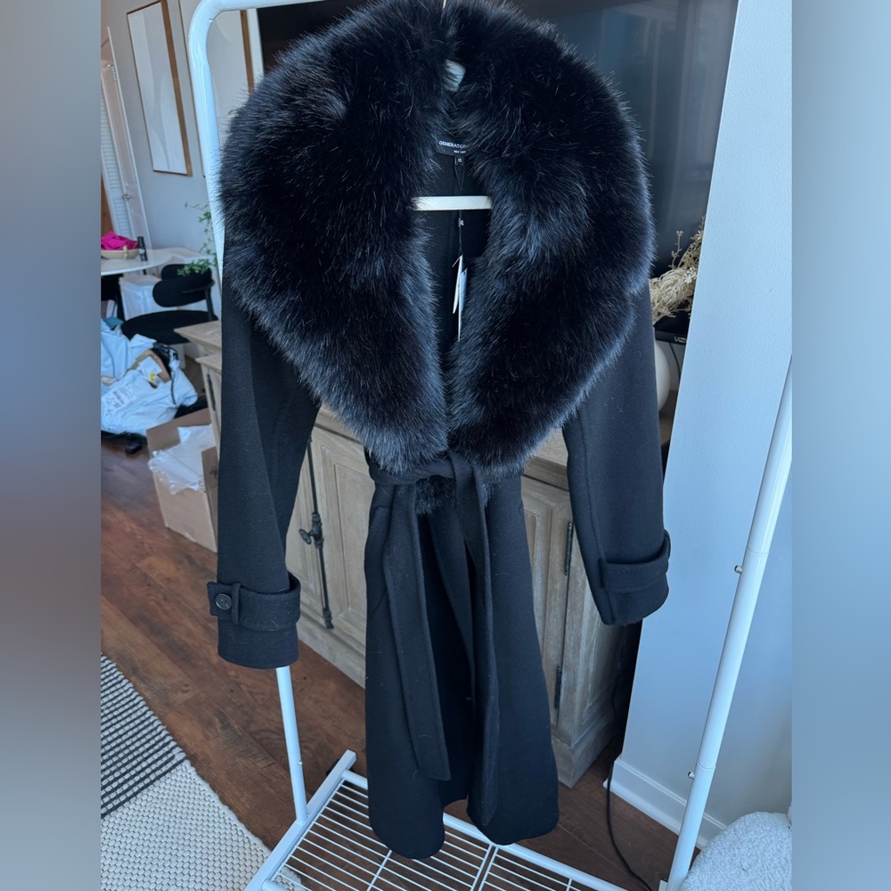 Generation Love Black Coat with Removable Faux Fur